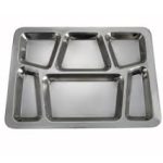 BANDEJA DE ACERO INOXIDABLE 6 COMPARTIMENTOS