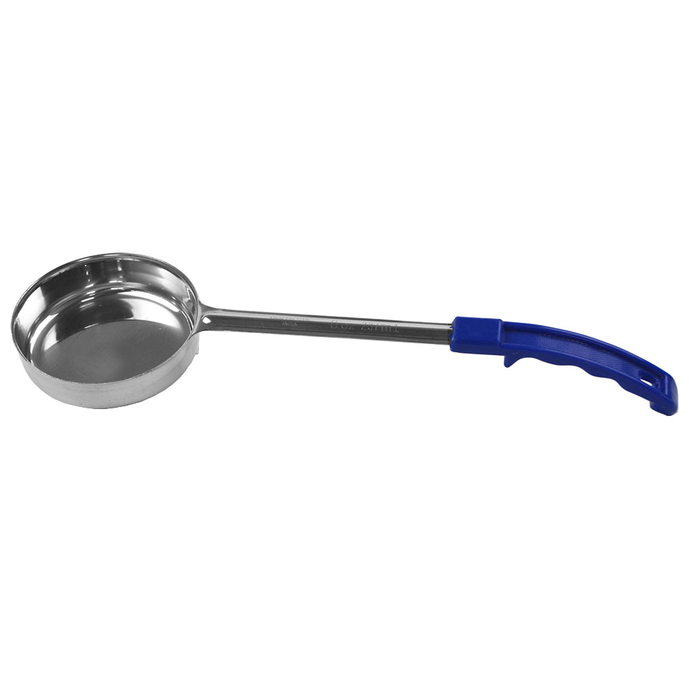 Cuchara porcionadora lisa de acero inxidable con mango color azul 8 Oz