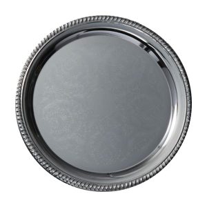 Bandeja redonda Elegance cromada 14"