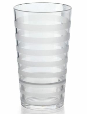 Vaso tipo Tumbler de Plástico SAN con Rayas Opacas de 20 Onzas