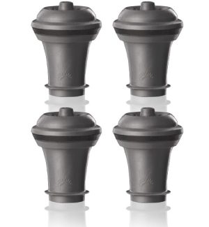 Set de 4 tapones para vino de caucho gris