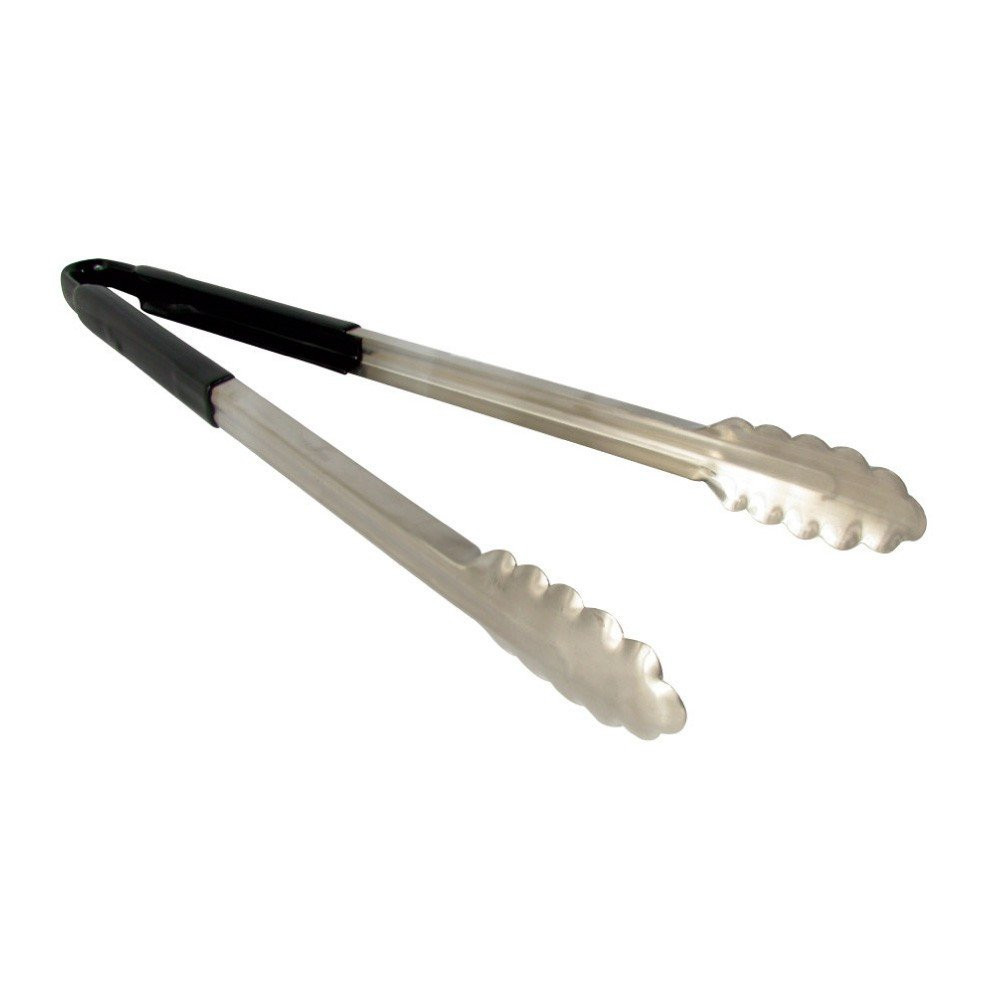Pinza festoneada multiuso de acero inoxidable con mango plastico negra de 16"
