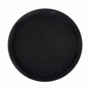 Bandeja Redonda Antideslizante Negra de 16"