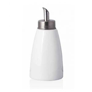 Azucarero de porcelana con vertedor de acero inoxidable 4 Oz.