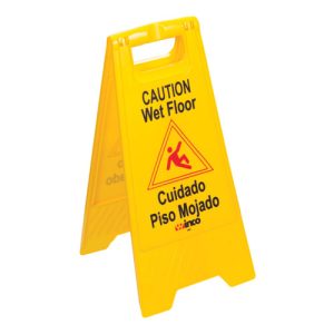 Señal para piso mojado, Amarillo.