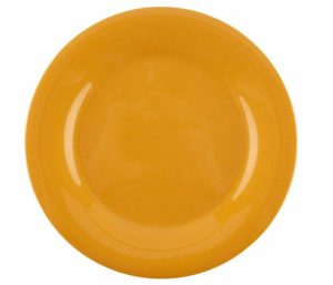 Plato Redondo Borde Ancho de Melamina de 10-1/2" Amarillo
