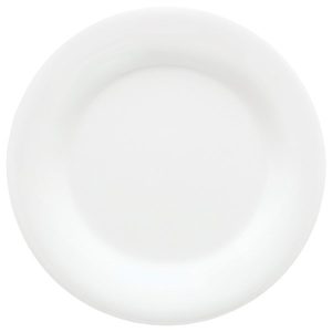 Plato Redondo Borde Ancho de Melamina de 9" Blanco