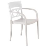 MOON: Silla para Exterior con Brazo y Respaldar de Resina Color Beige y Blanco